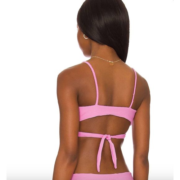 NWOT L Space Chloe Ribbed Wrap Bikini Top in Lilac size M - Picture 3 of 12